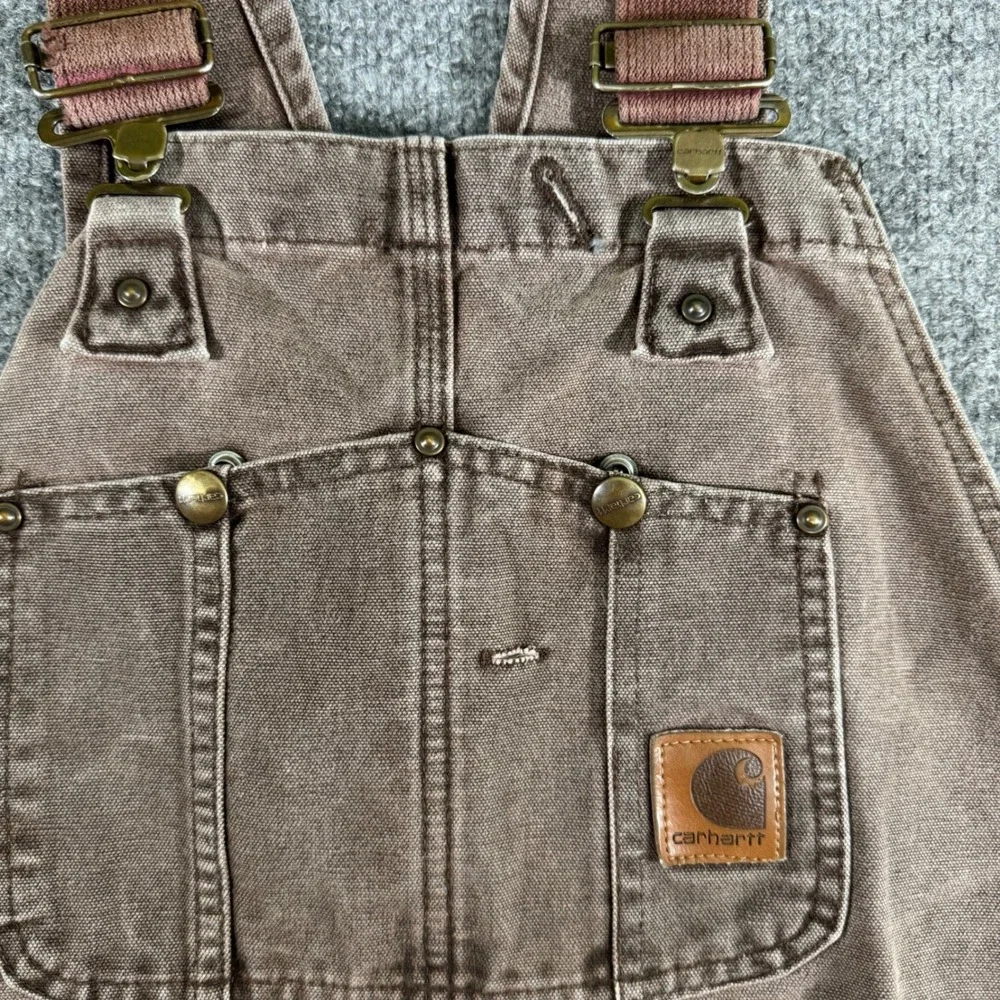 Carhartt Bib Overalls Mens 42x30 Double Knee Duck Canvas Relaxed Brown Vintage